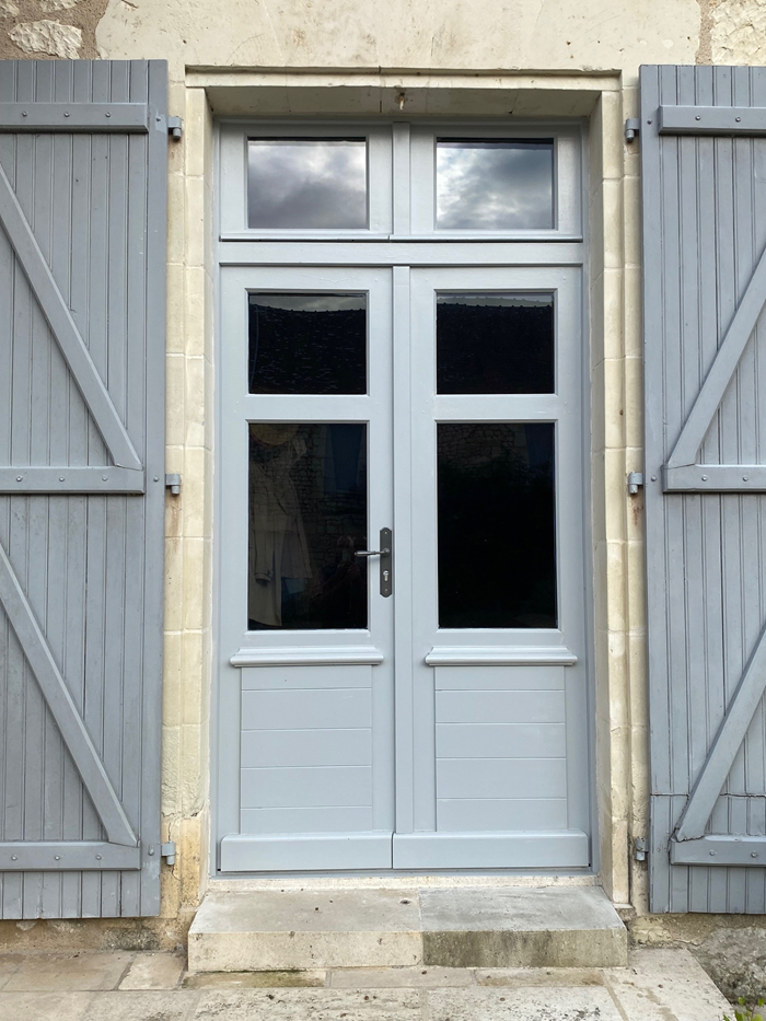 Porte d'entrée vitrée 2 vantaux